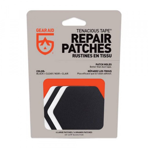 Gear Aid комплект заплаток Tenacious Tape - Repair Patches Hex Black + Clear