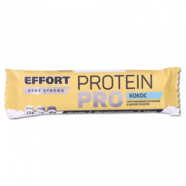 Протеиновый батончик ПРО в белой глазури с кокосом 40 г