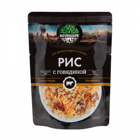 Готовое блюдо Каша рисовая с говядиной 250 г. (Кронидов)