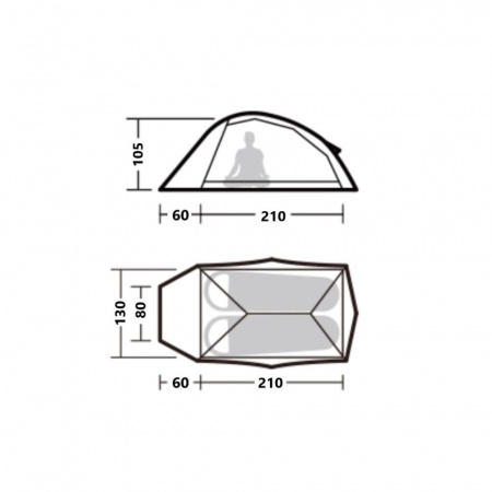 Палатка Naturehike Cloud Up Base 2 210T CNK2450WS032