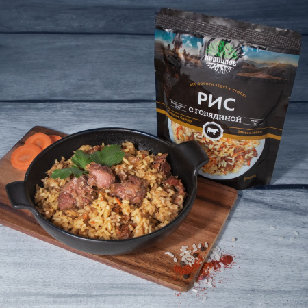 Готовое блюдо Каша рисовая с говядиной 250 г. (Кронидов)