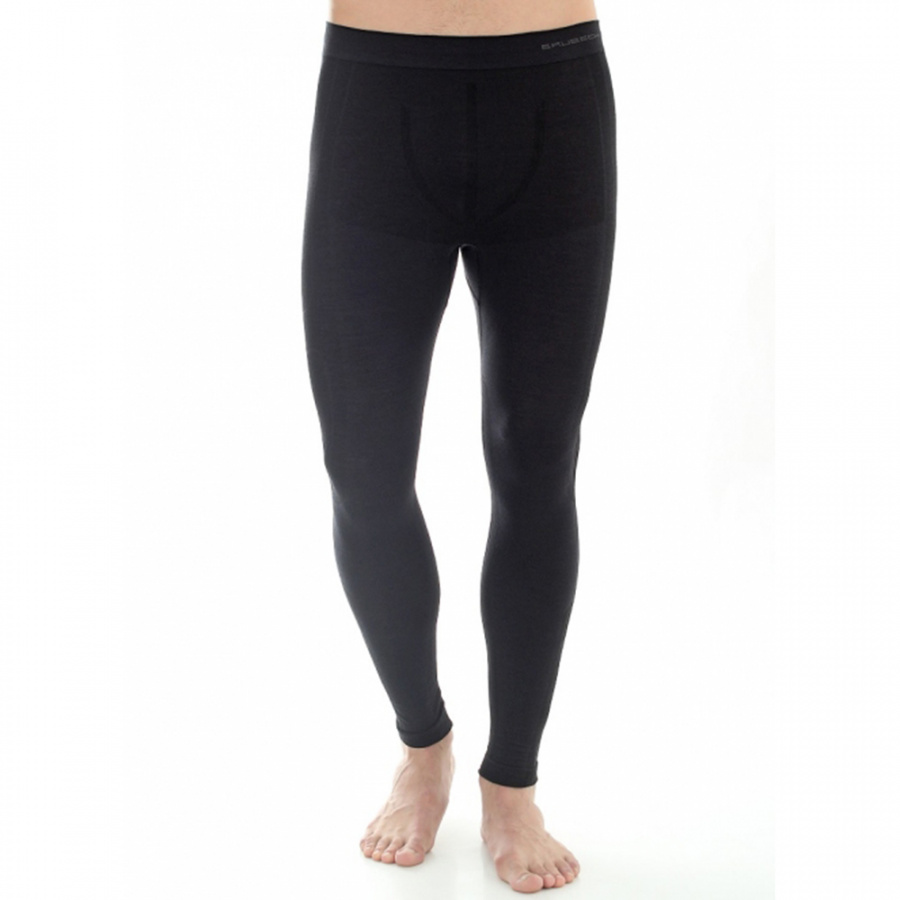 Термобелье мужское Brubeck кальсоны шерсть мериноса COMFORT WOOL черные V2 L