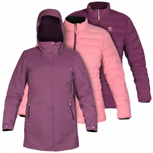 Kailas куртка с подстежкой Cross 3-in-1 Hardshell W's (Mid-length) (L, Фиолетовый, 16157)