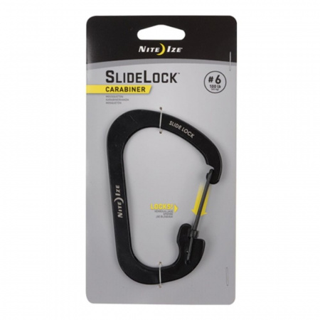 Карабин с блокировкой NiteIze SlideLock, размер 6, черн.
