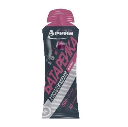 Гель энергетический углеводный Arena Батарейка с гуараной, со вкусом сливы, 45 г