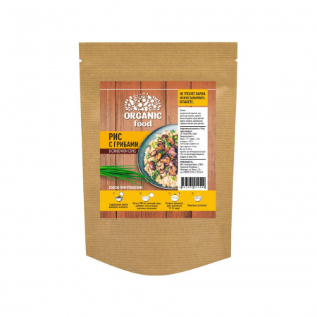 Organic Food Рис с грибами в соусе со сливочным вкусом, 60 гр