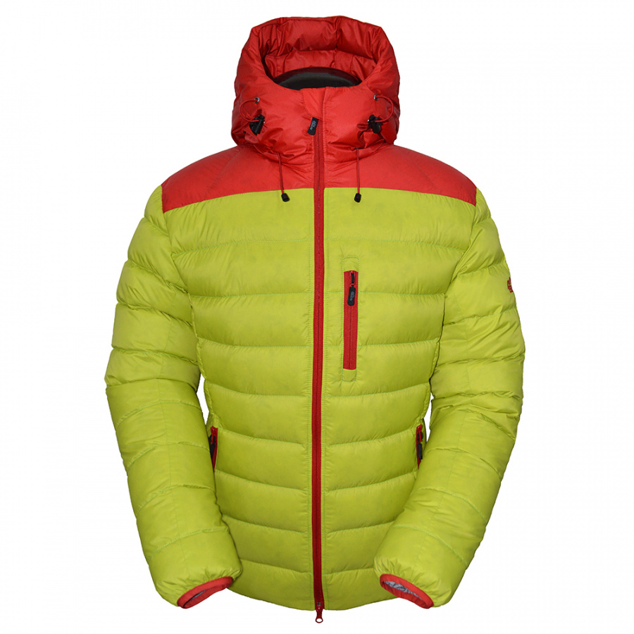 Куртка пуховая BVN Леопард лайм/красный 52/182