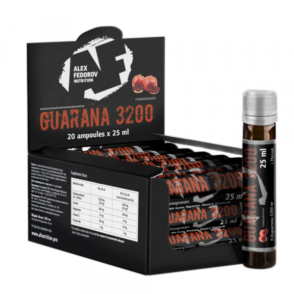 Энергетический напиток AFN GUARANA 3200 (Гранат) (1 ампула х 25 мл)