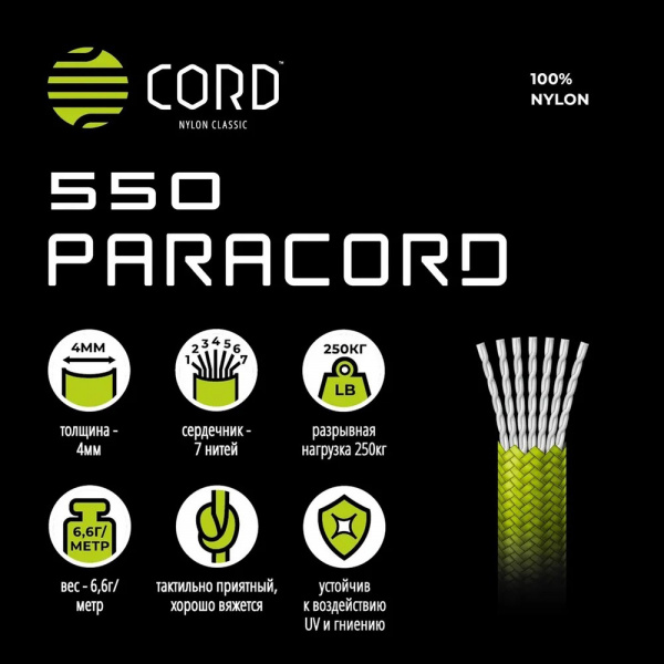 Паракорд 550 Cord 30м SuperReflective