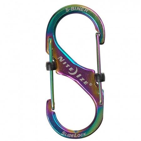 Карабин металлический NiteIze S-Biner SlideLock, размер 2, радужный
