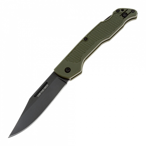 ON_4315GRN Camp Plus Forest - нож скл., зеленая полимерная рукоять, черн. клинок 420