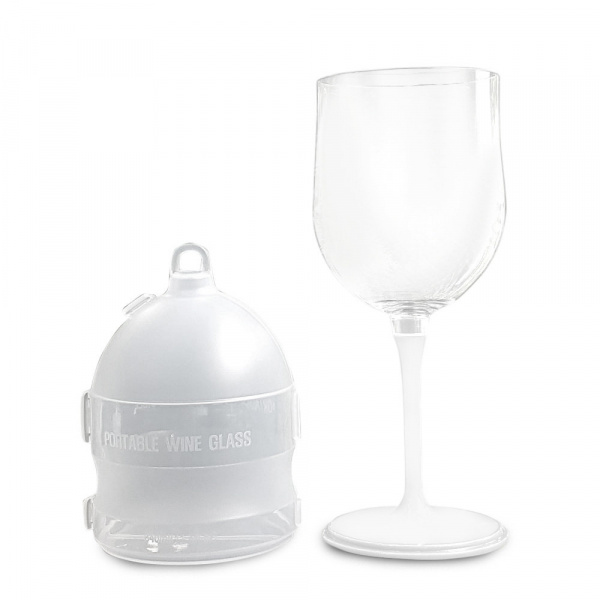 BosoKorea бокал складной Outdoor Wine PCTG320ACC в жестком чехле Белый