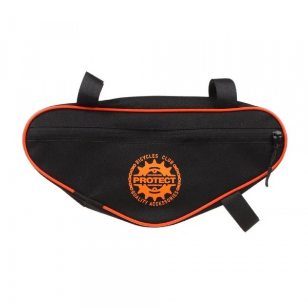 Велосумка под раму, р-р 32х15х5 см, цвет черный/оранжевый, PROTECT™