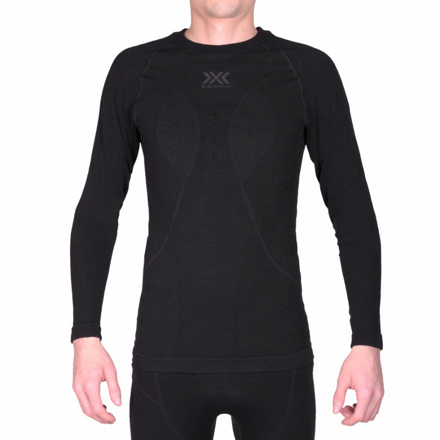 Термобелье мужское лонгслив X-Bionic Merino Shirt Round Neck LG SL Black XXL