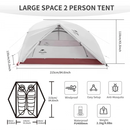 Палатка Naturehike Star-river 2 20D NH17T012-T с футпринтом
