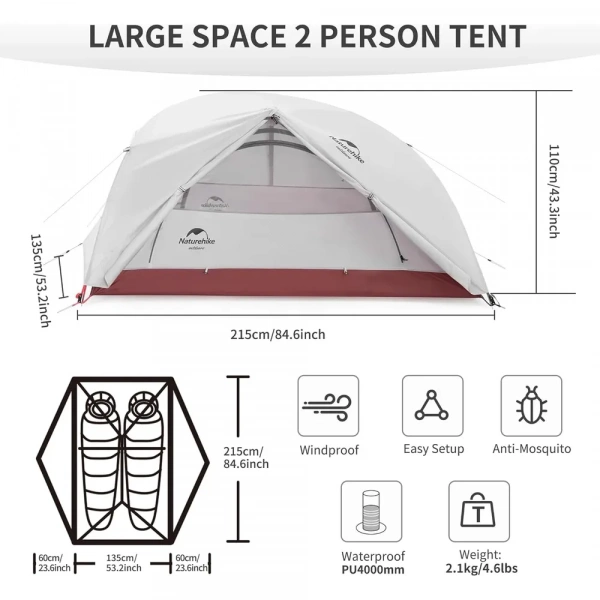 Палатка Naturehike Star-river 2 20D NH17T012-T с футпринтом