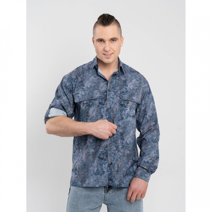Рубашка 8848m Lite Синий мрамор 54