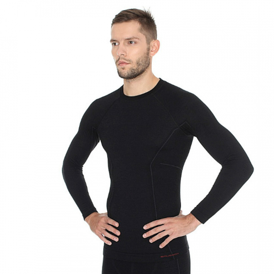 Термобелье мужское Brubeck футболка с длинным рукавом шерсть мериноса ACTIVE WOOL