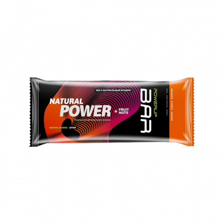 Энергетический батончик POWERUP® BAR, 50 г., FRUIT+NUTS финики, курага, арахис