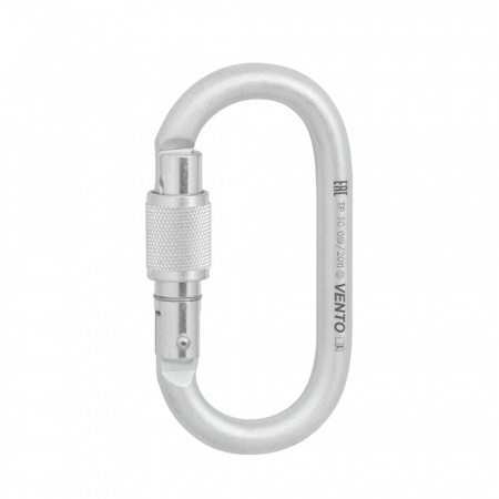 Карабин Стальной Овал с муфтой (Цвет обычный ПИН нет) (Vento)